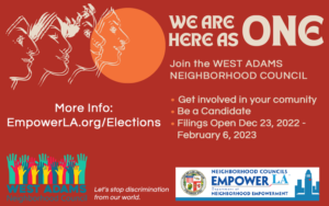 2023 elections for West Adams Neighborhood Council members open