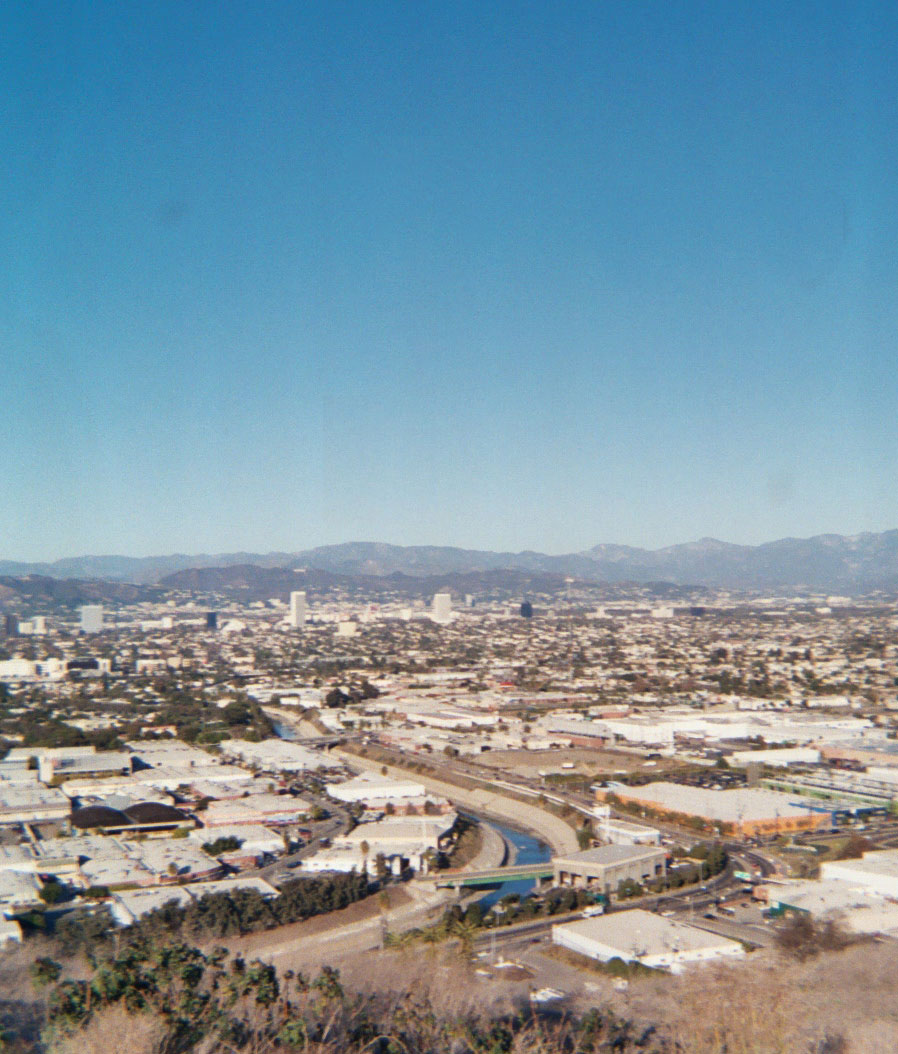 view of LA from Ballona Creek