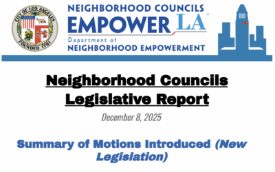 December 8th Legislative Agenda