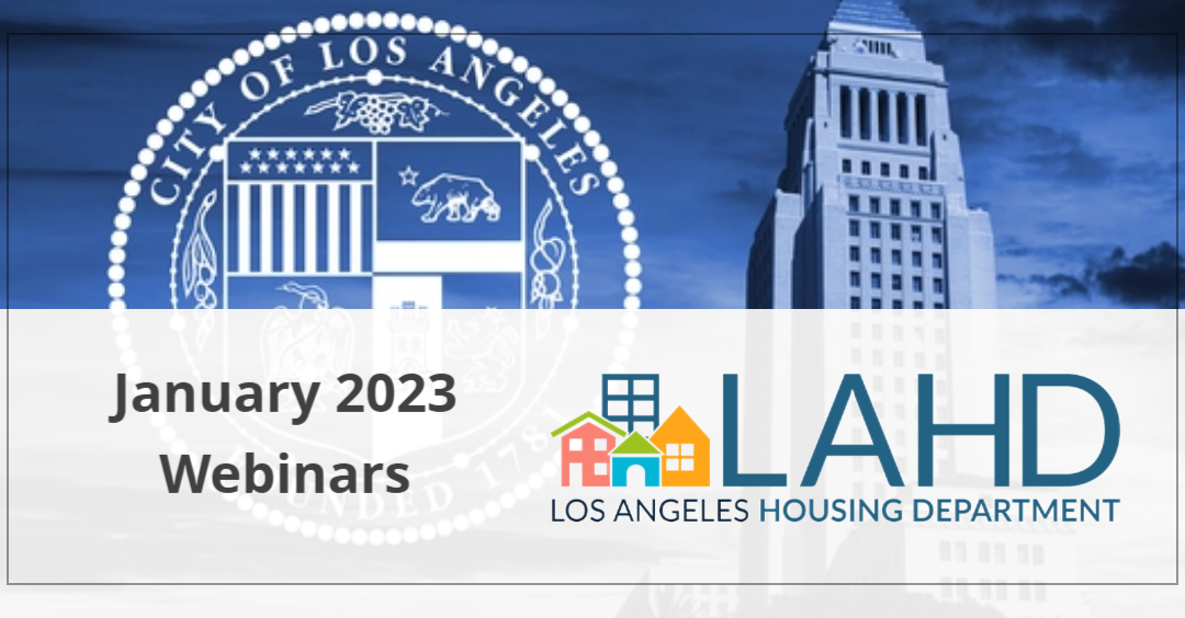 Los Angeles Dept of Housing January webinars